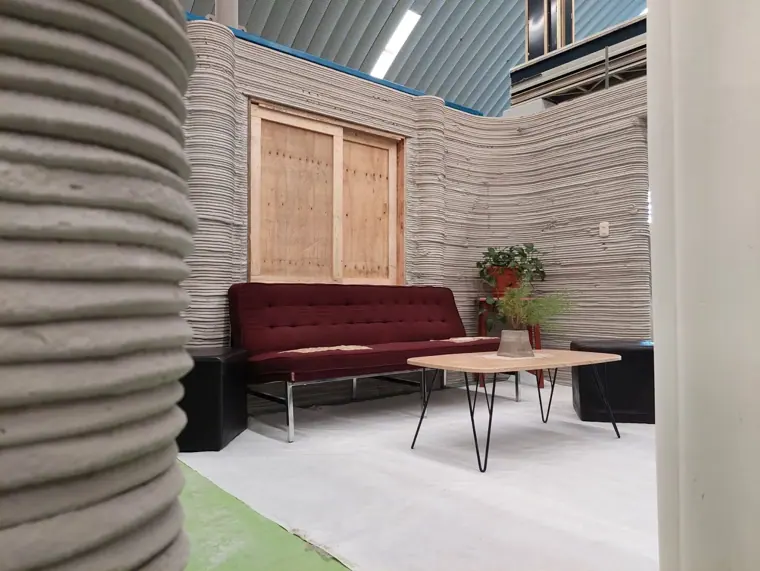 Construcción impresa en 3D, detalle a